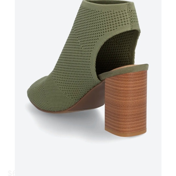 NWT MIA Stitch Fix Olive Peep-Toe Block Heel Shoes - Picture 4 of 5